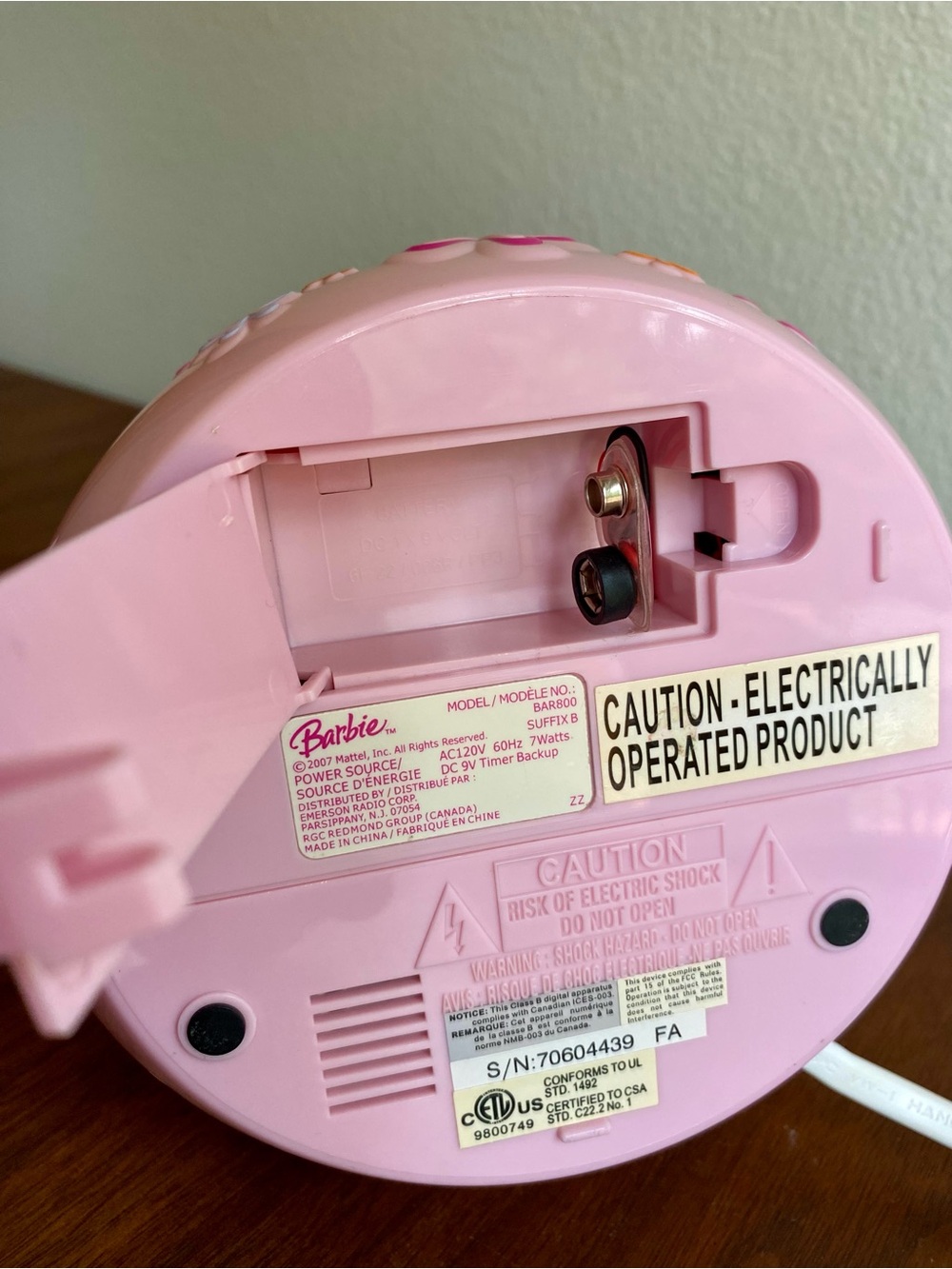 Vintage Barbie Talking Alarm Clock Nightlight - Picture 10 of 13